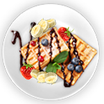 Banana & Strawberry Waffle 